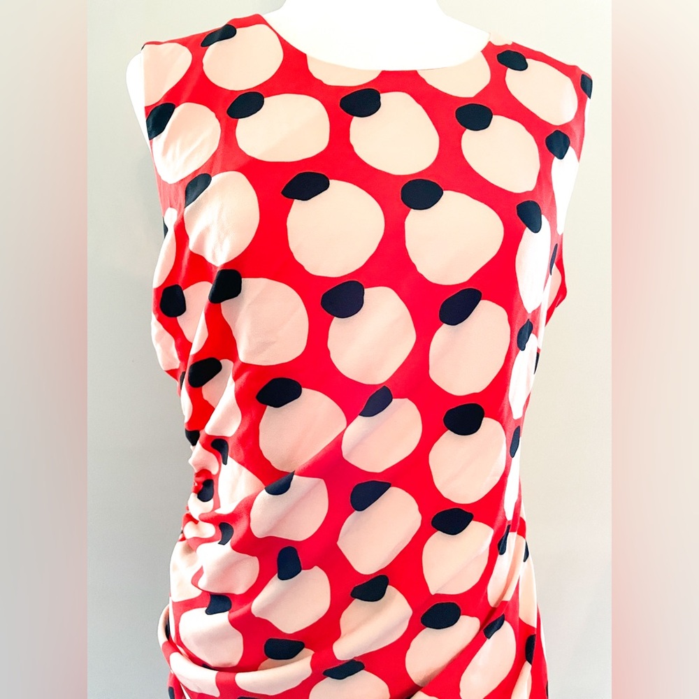 NWT Anthropologie Hutch Sleeveless Shirred Asymmetrical Ruffle-Hem Dress Polka - Picture 11 of 14